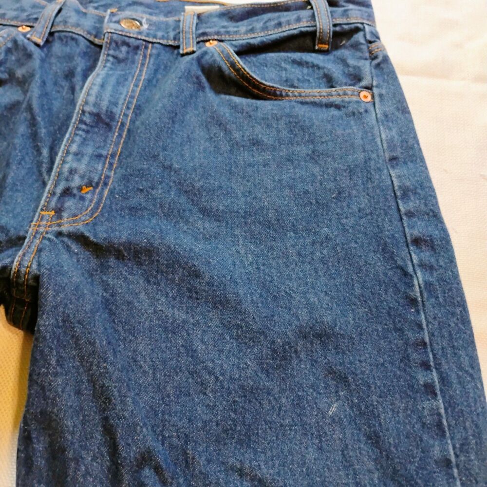 Vintage Levi's 505 Orange Tab Jeans 34x31 Straight Dark Wash 80's Denim - Picture 3 of 16